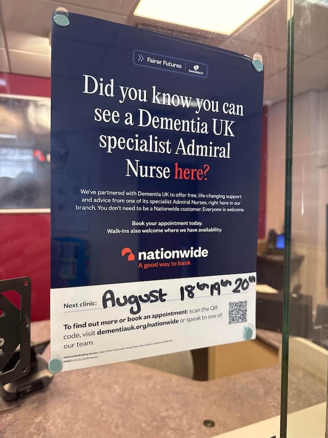 Free dementia support at Nationwide’s Grantham branch — Grantham news photo